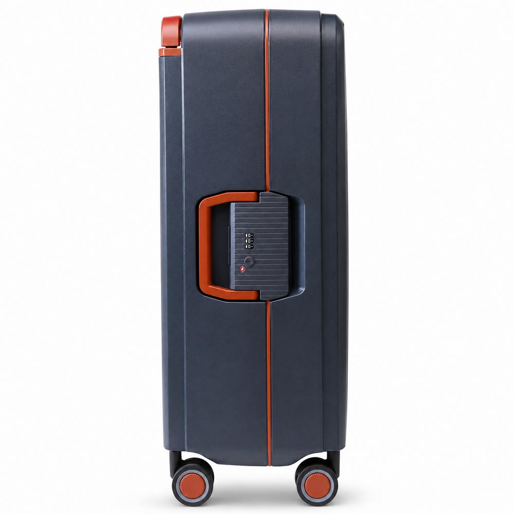 Bubule Hardcase suitcase set steel blue - 3 pieces - TSA lock - wide handle
