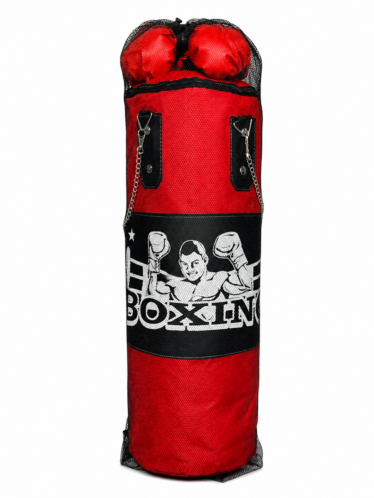 Kids Punching Bag Set with Boxing Gloves &ndash; Red/Black