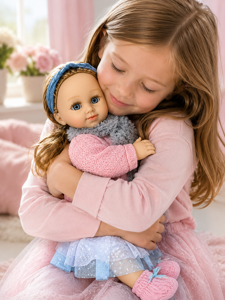 Cufan Knuffelpop  - zacht lijfje en Vinyl - Twinkle Twinkle Little Star muziekje - babypop 40CM