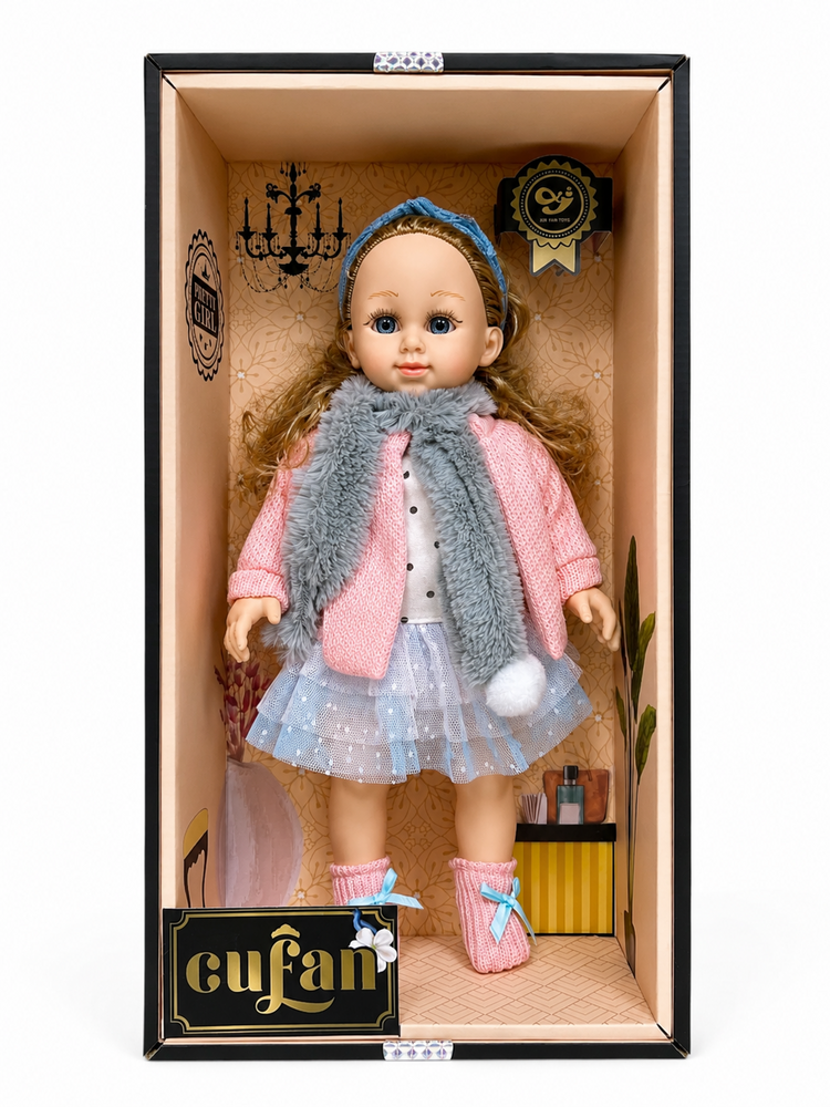 Cufan Knuffelpop  - zacht lijfje en Vinyl - Twinkle Twinkle Little Star muziekje - babypop 40CM