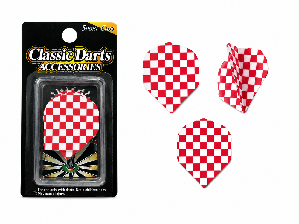 Dart vlaggetjes set 3 stuks - RED Squire print -  Dart Flights