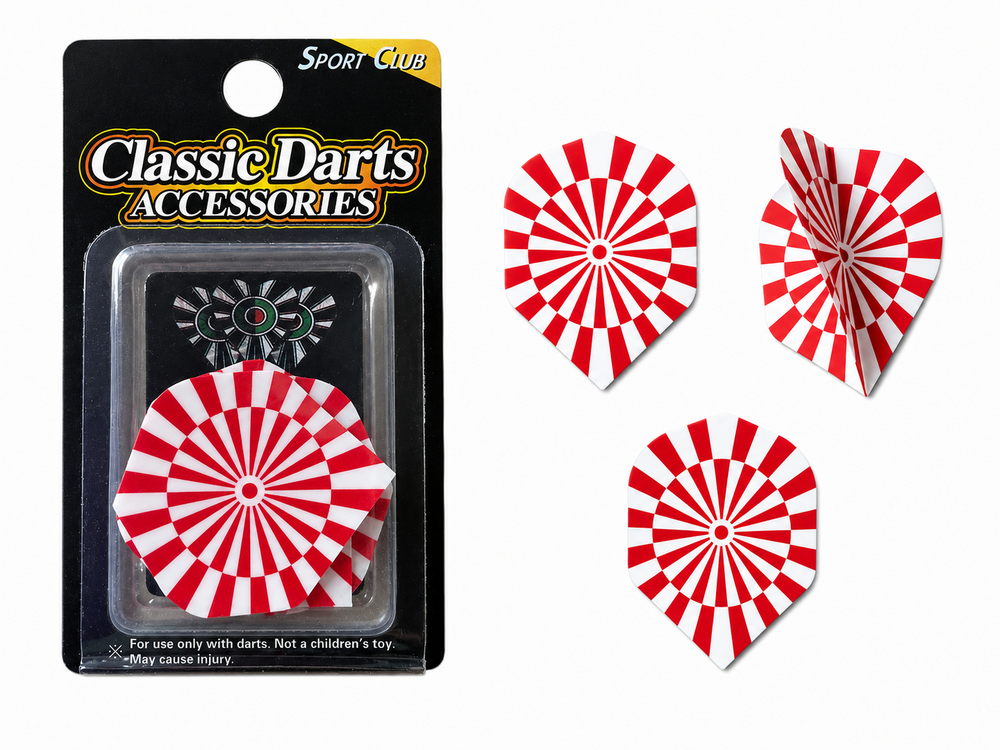 Dart vlaggetjes set 3 stuks - Red Radial print -  Dart Flights