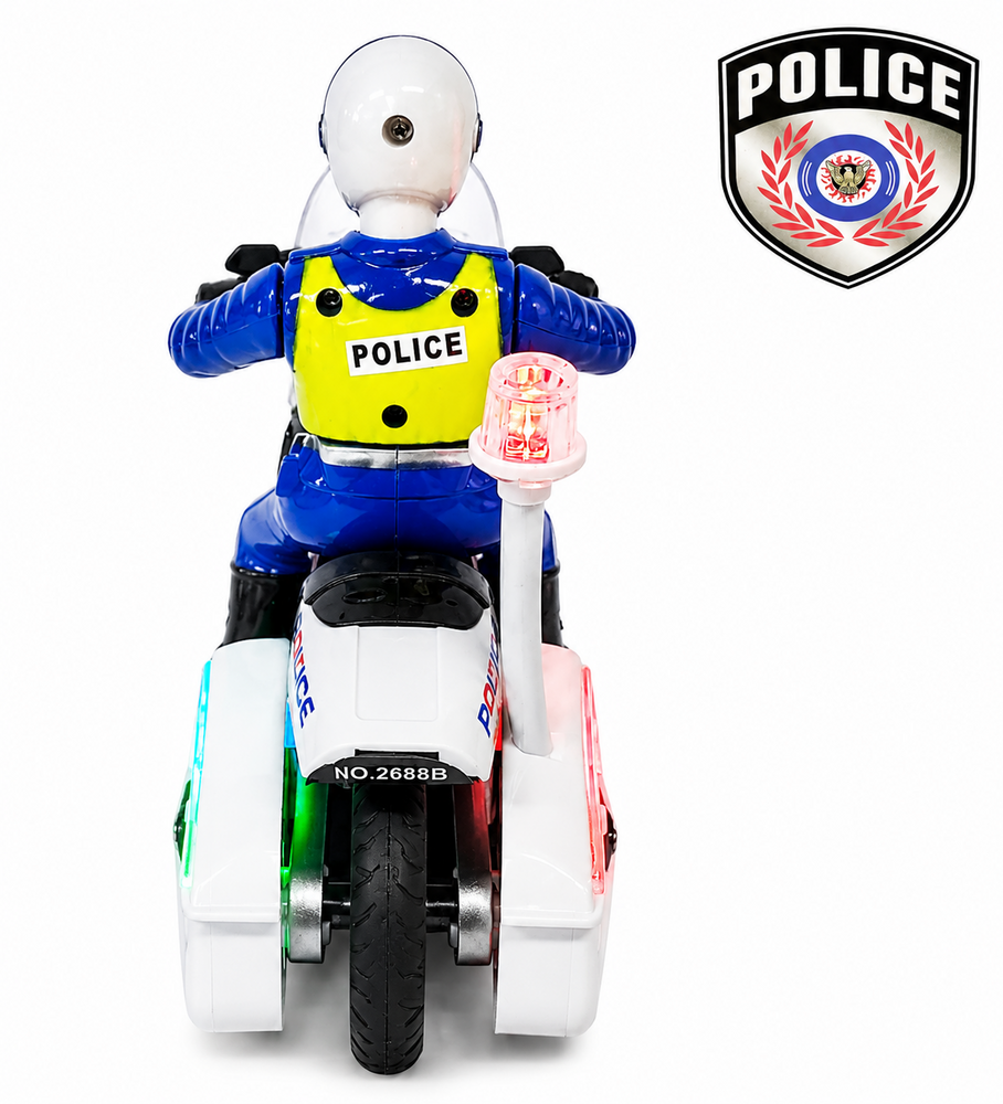 Politie motor met led flash light en politie geluiden - Police 20CM