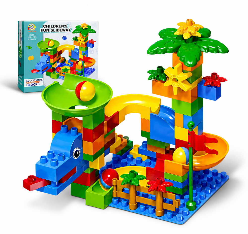 Knikkerbaan Bouwset 102 Stuks &ndash; Creatieve Bouwset voor Kinderen vanaf 3 Jaar