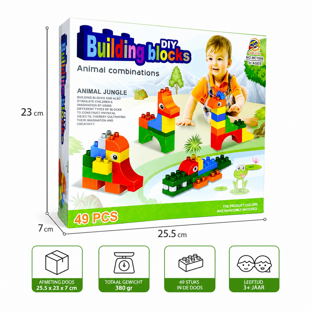 Building Blocks 49 Pieces - Animal Construction Set | DIY Building Blocks