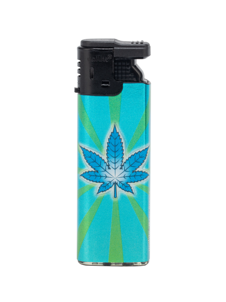 Powerful Turbo Lighters 50 pieces in tray - Magic Greens Cannabis print Unilite&reg;