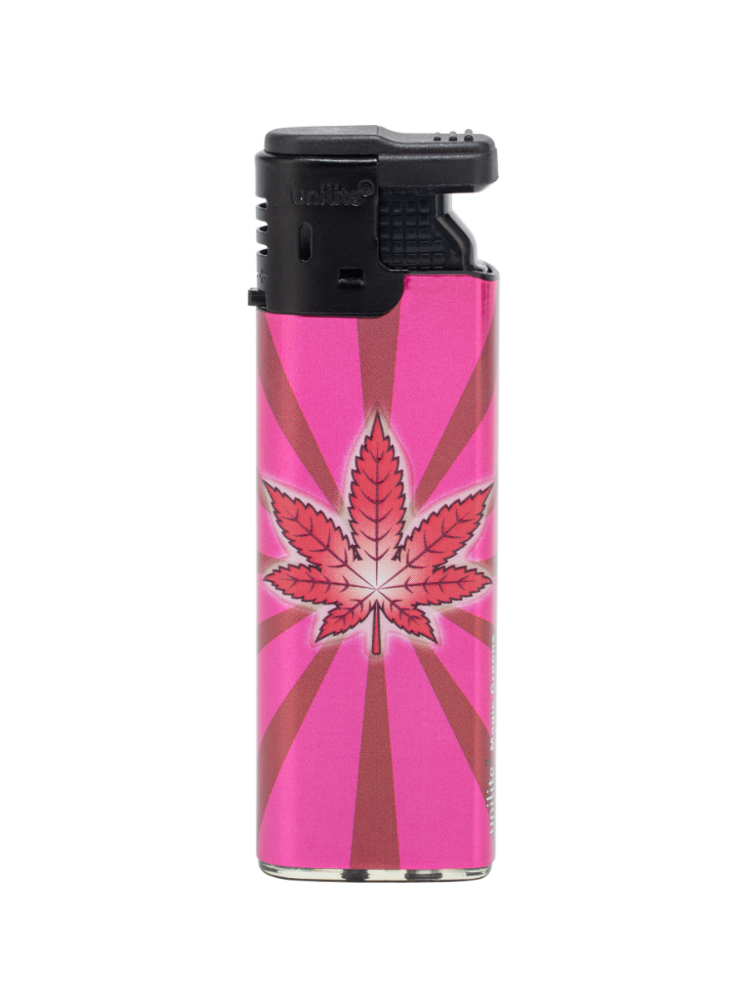 Powerful Turbo Lighters 50 pieces in tray - Magic Greens Cannabis print Unilite&reg;