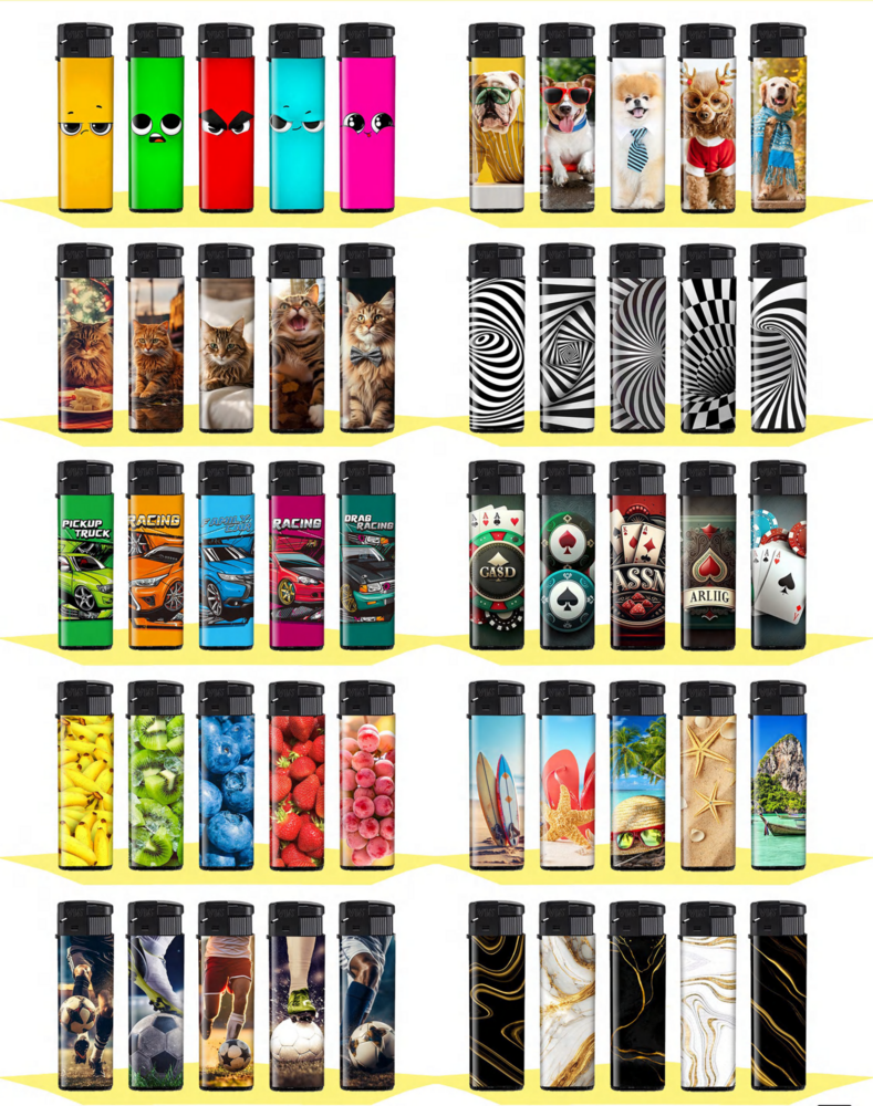 Click lighters random print 50 pieces
