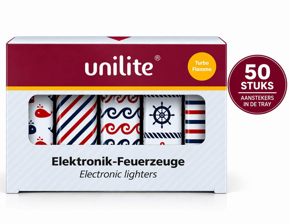 Unilite&reg; Neptune Turbo Vlam Aanstekers &ndash; 50 Stuks