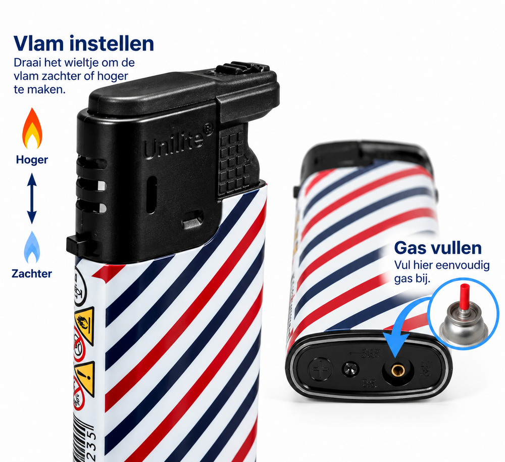 Unilite&reg; Neptune Turbo Vlam Aanstekers &ndash; 50 Stuks