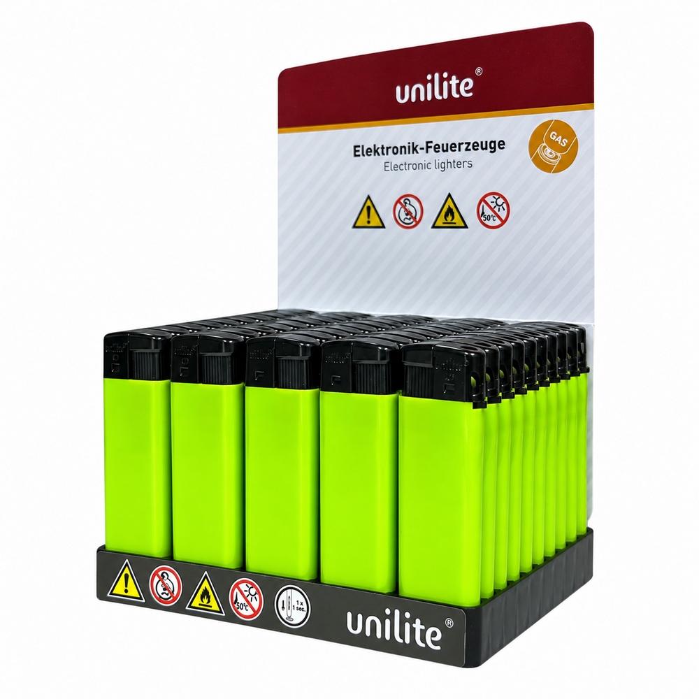 Unilite&reg; NC Groen Blanco Bedrukbare Aanstekers &ndash; Zacht vlam - 50 stuks