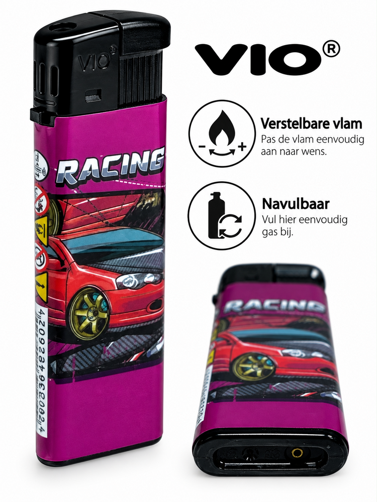 Aanstekers - 50 stuks - Auto Racing Design &ndash; Navulbaar &ndash; Zachte Verstelbare Vlam