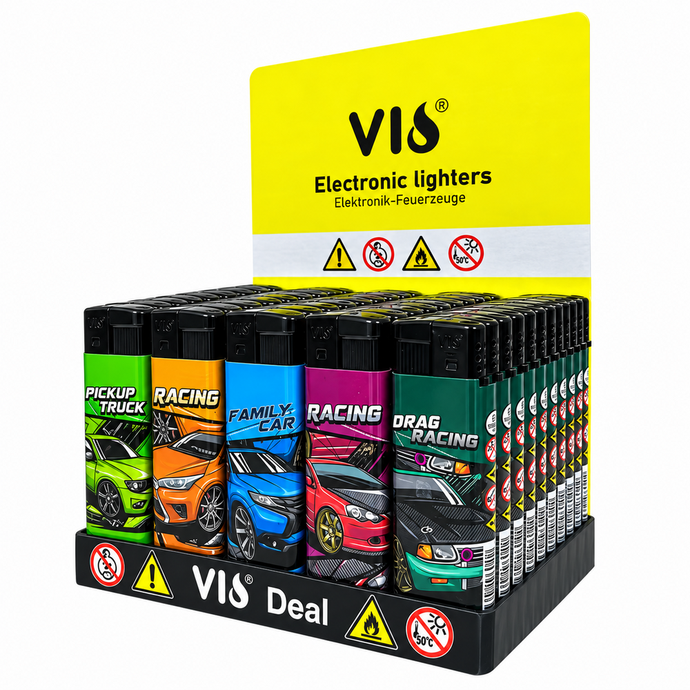 Aanstekers - 50 stuks - Auto Racing Design &ndash; Navulbaar &ndash; Zachte Verstelbare Vlam