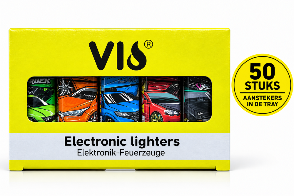 Aanstekers - 50 stuks - Auto Racing Design &ndash; Navulbaar &ndash; Zachte Verstelbare Vlam