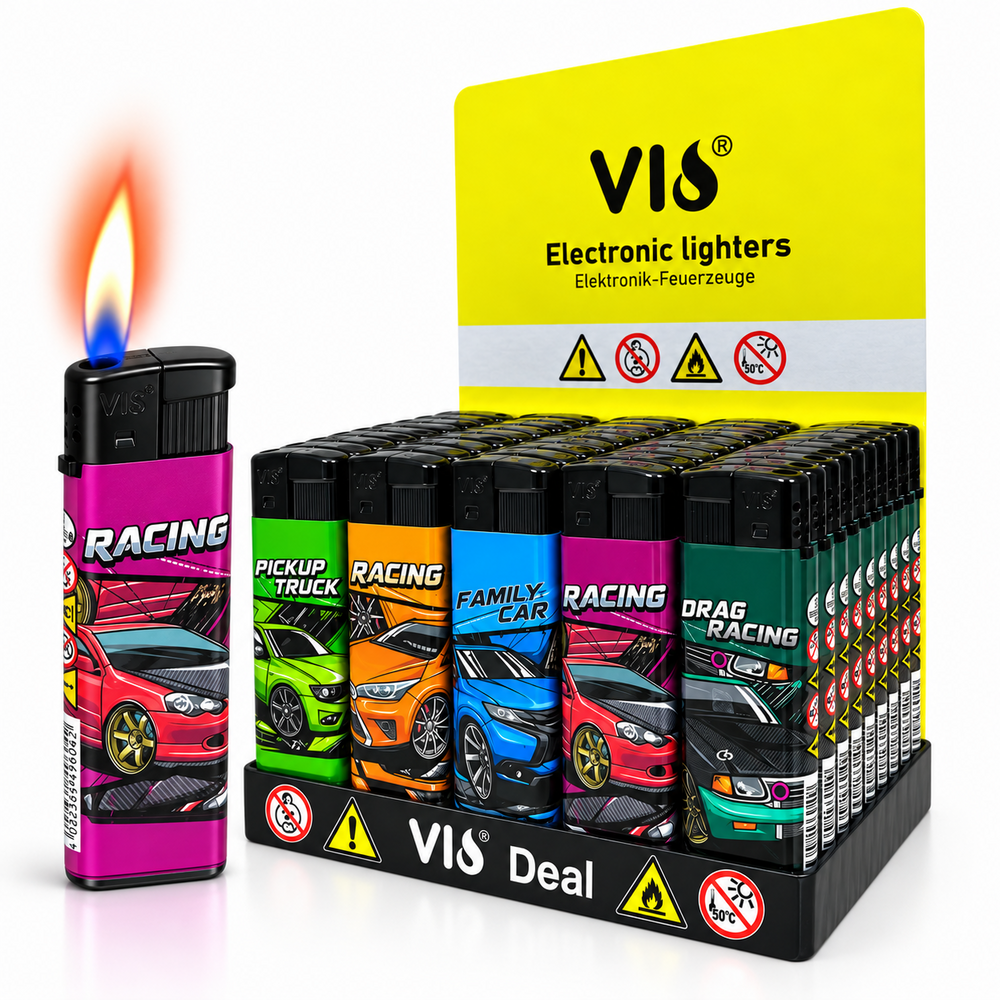 Aanstekers - 50 stuks - Auto Racing Design &ndash; Navulbaar &ndash; Zachte Verstelbare Vlam