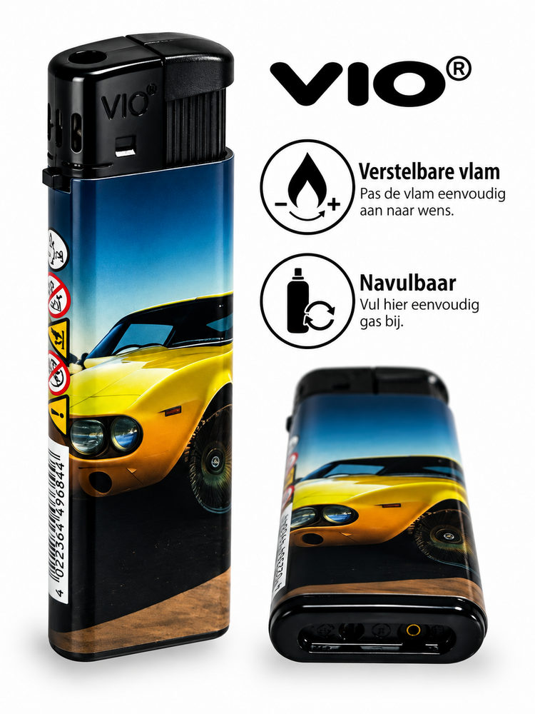 Lighters 50 pieces - refillable - Classic sports cars