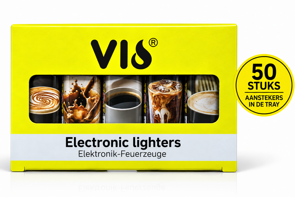 Lighters 50 pieces - Coffee print - click lighter - Coffee