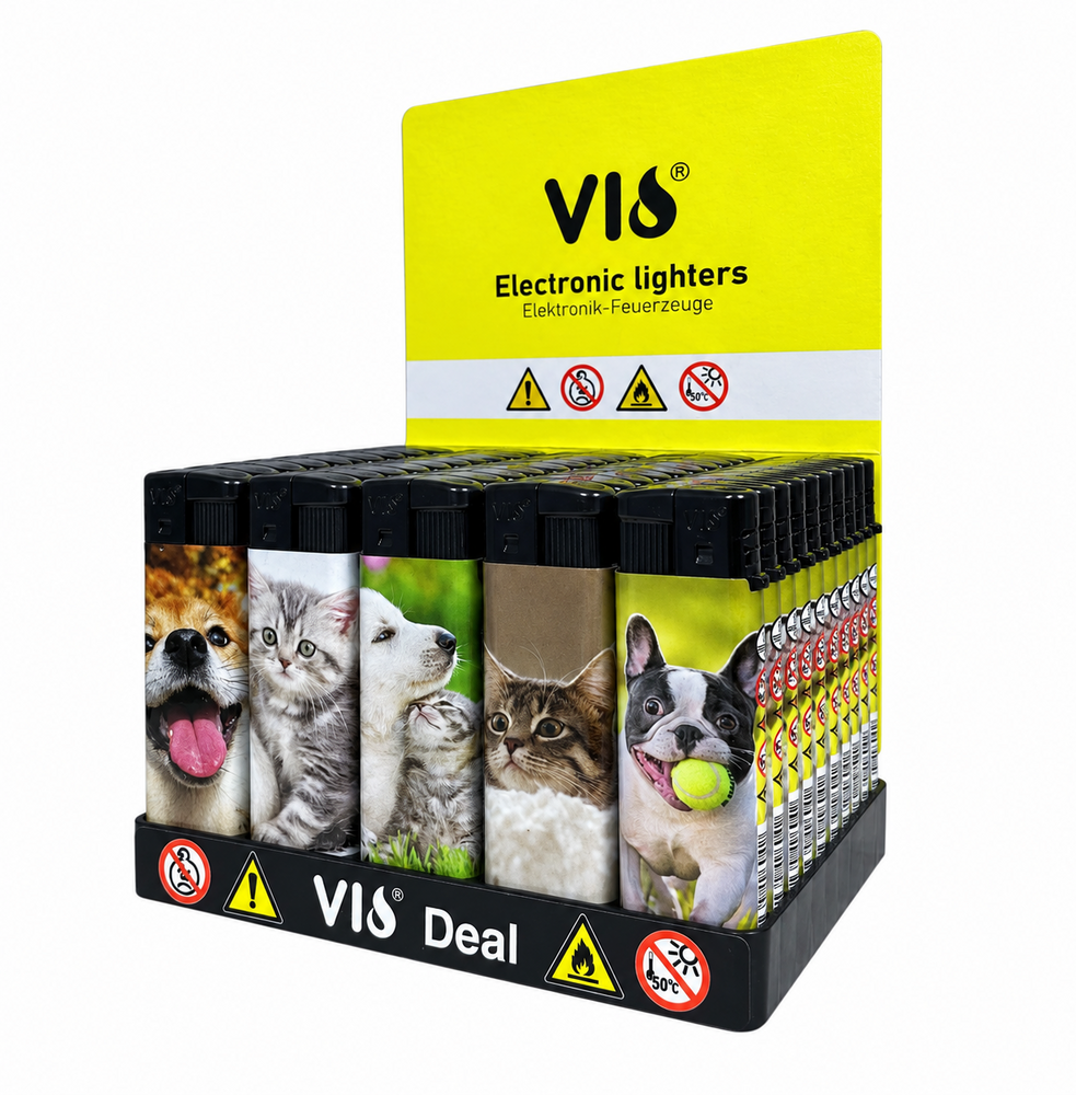 Cute Animal Lighters - Refillable &amp; Adjustable Lighter - Pack of 50