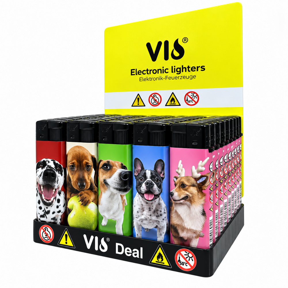 Lighters - with dog print - Refillable &amp; Adjustable - 50 pieces