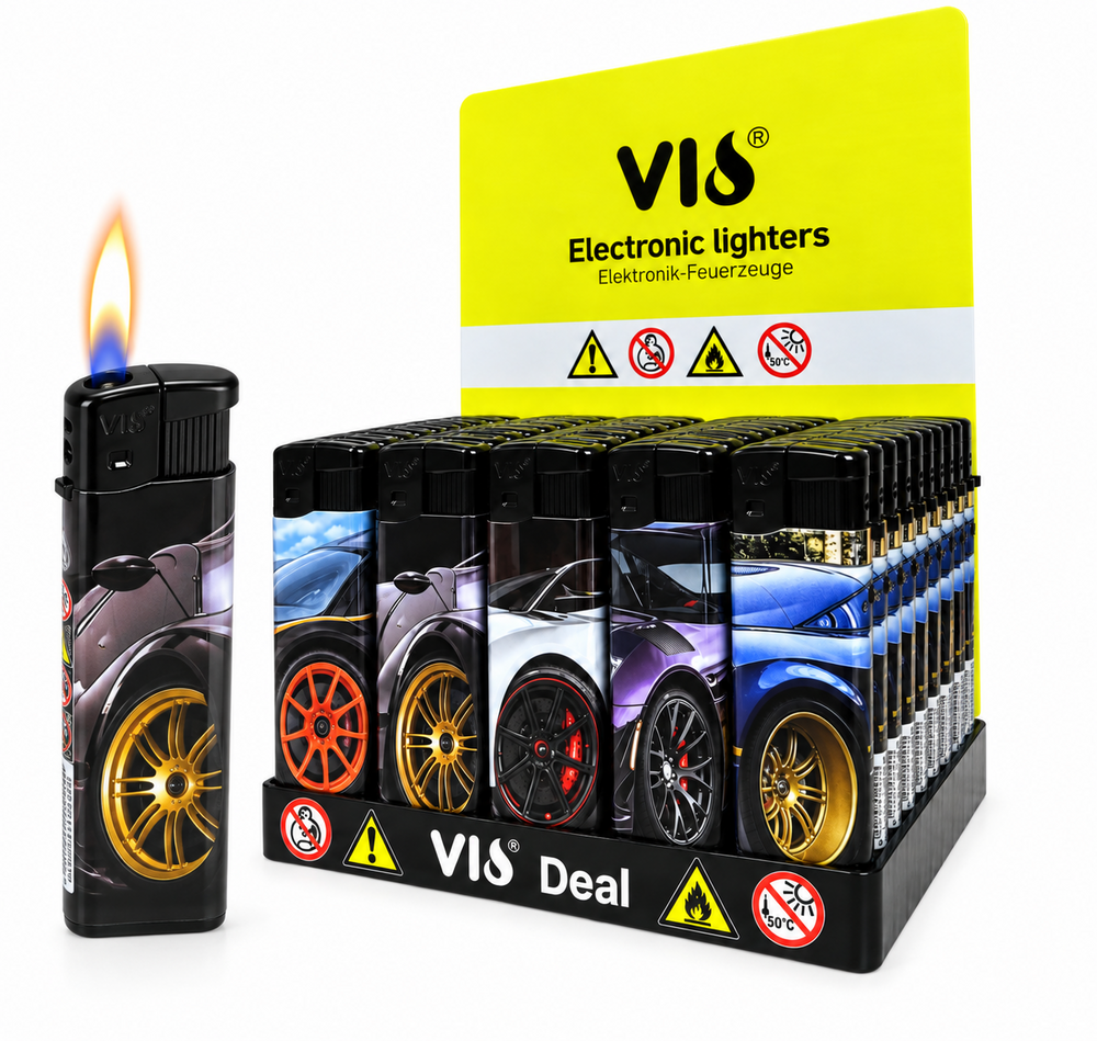 Aanstekers 50 stuks - navulbaar - Sportauto print  