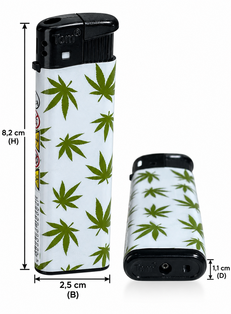 Lighters with Ganja Weed Print - 50 pieces - cannabis design lighters TOM