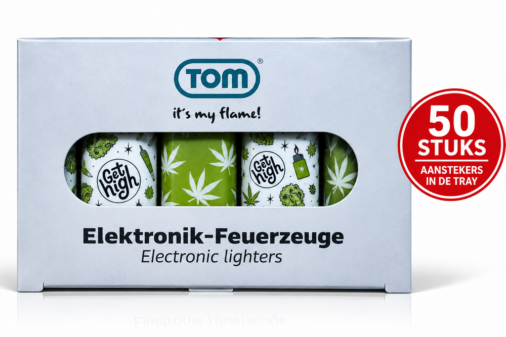 Lighters with Ganja Weed Print - 50 pieces - cannabis design lighters TOM