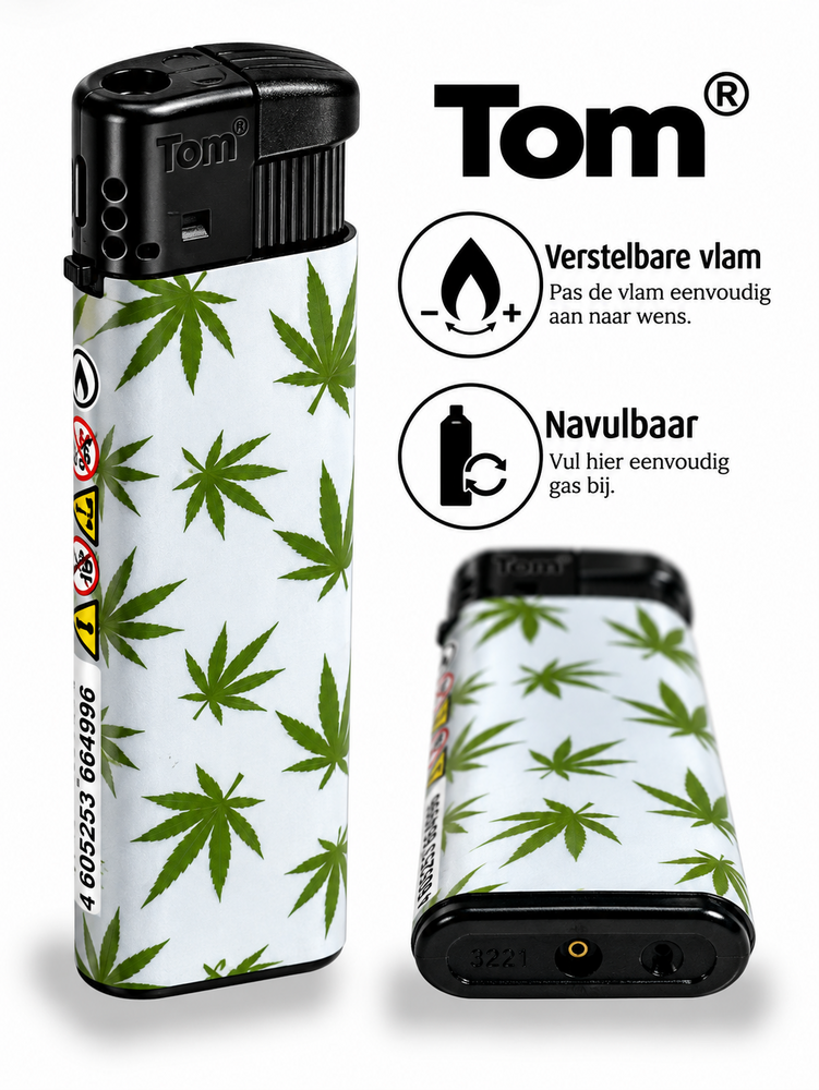 Lighters with Ganja Weed Print - 50 pieces - cannabis design lighters TOM