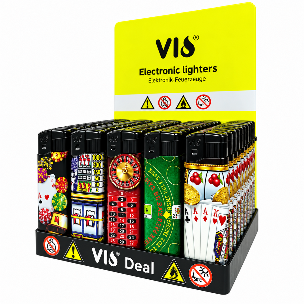Aanstekers 50 stuks - navulbaar - Casino klik aansteker - Vio lighter