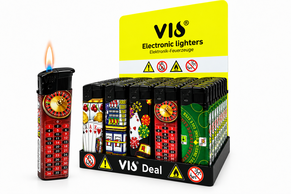 Aanstekers 50 stuks - navulbaar - Casino klik aansteker - Vio lighter