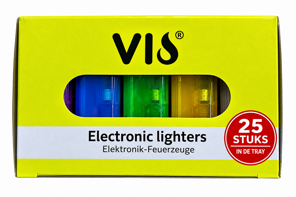 Lighters 25 pieces - refillable - Transparent Frosty color