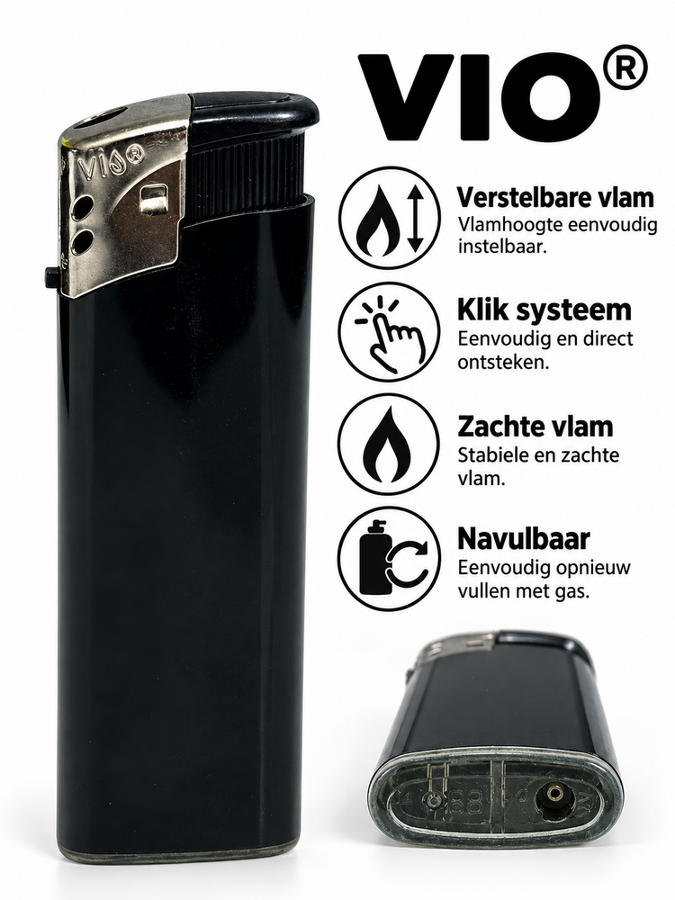 Lighters - 50 pieces in tray - print lighters - refillable - advertising lighters black