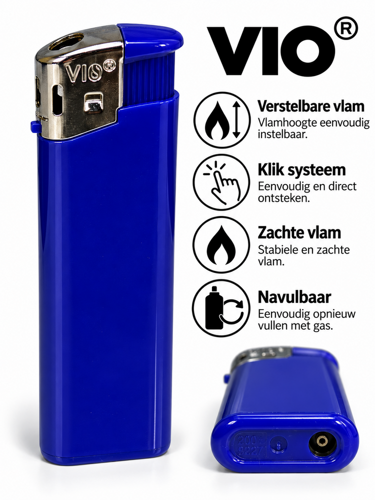 Lighters - 50 pieces in tray - print lighters - refillable - advertising lighters blue
