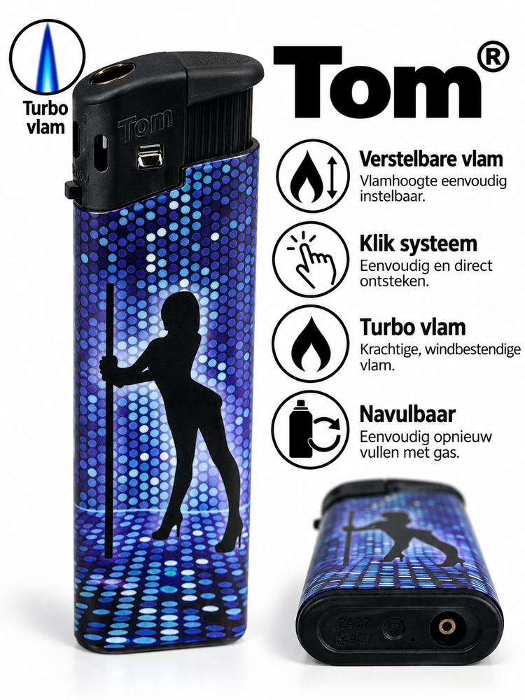 Jetflame lighters - turbo flame - 50 pieces - wind lighter - Pole Dance print