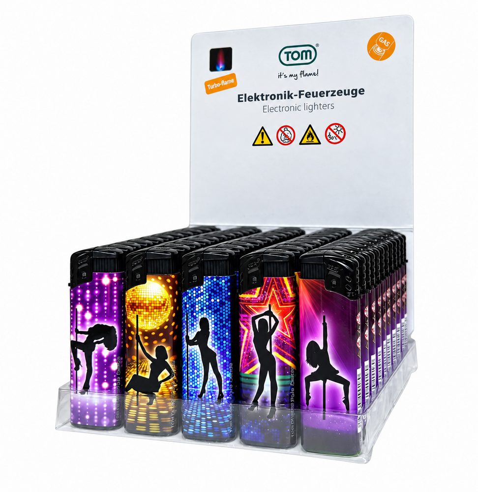 Jetflame lighters - turbo flame - 50 pieces - wind lighter - Pole Dance print