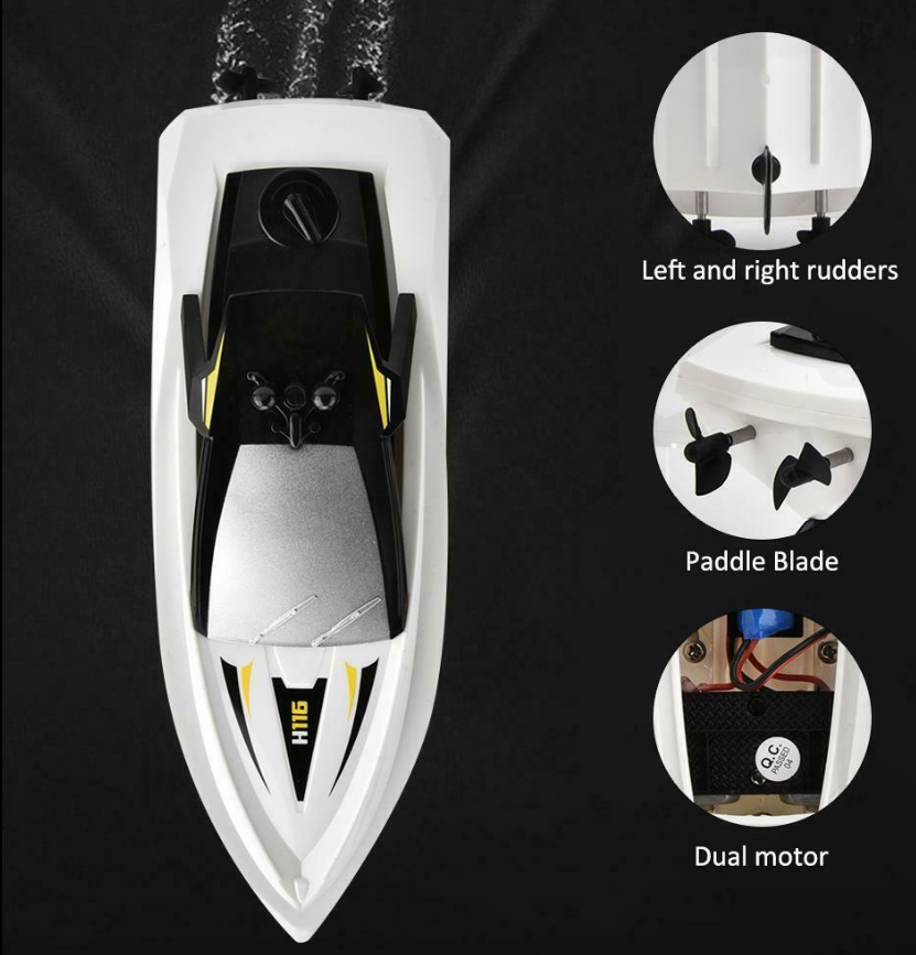 Rc mini Boot H116 - Radiografisch bestuurbaar boot 2.4GHZ - 1:47 