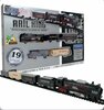 Electric Train - Classic Steam Locomotive - With Wagons, Track and LED Light - Railway Carriage - 19 Parts