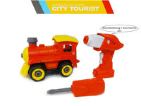 RC DIY trein speelgoed bouw set 24 stuks - 4in1 - afstandsbediening en schroefboormachine - City Tourist train 