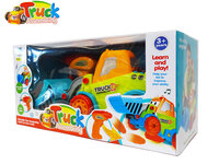 DIY Graafmachine truck speelgoed bouwset 24st + schroefboormachine 2in1 (33cm)