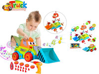 DIY Graafmachine truck speelgoed bouwset 24st + schroefboormachine 2in1 (33cm)