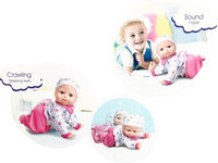 Crawling Baby - kruip baby pop speelgoed -Baby Sweet&amp;Cuddly - met geluid (32cm)