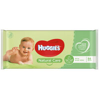 Huggies billen doekjes natural care - met Aloe Vera en Vitamine E- 56 wipes 