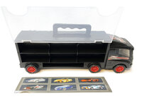 Vrachtwagen transporter truck - speelgoed mini auto's - transporter 6-delig set koffer - Oplegger voor 12 auto's- 30.5cm