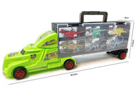Dinosaurus vrachtwagen transporter truck  - 12 in 1 Dino set koffer - Oplegger - 38.5cm