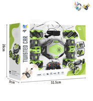 RC Stunt Twisted Car 4WD 2.4GHz - dubbelzijdig transformer auto  -LED lichtjes en Muziek - Incl. horloge en afstandsbediening 
