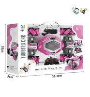 RC Stunt Twisted Car 4WD 2.4GHz - dubbelzijdig transformer auto  -LED lichtjes en Muziek - Incl. horloge en afstandsbediening Oranje