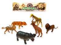 Wild Animals Toy Figures Set - The Animal World - 6 Pieces