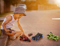Die Cast Max catapult Car 3in1 -  pull-back - met 2 motors - licht en geluid - 1:32 Green