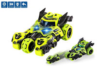 Die Cast Max catapult Car 3in1 -  pull-back - met 2 motors - licht en geluid - 1:32 Green
