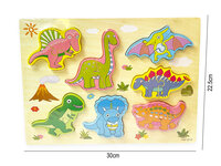 Houten inlegpuzzel dinosaurus speelgoed - vormen puzzel bord met dino's - 30x22.5 CM