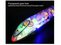 Transparant speelgoed trein met licht en geluid - kan alle kanten rijden - Gear train LED light - 30CM